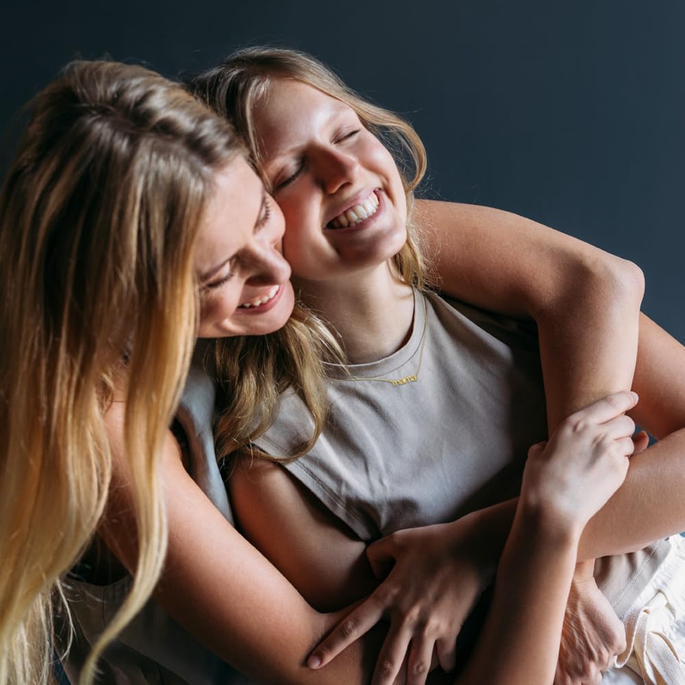 Mama Lettering Pendant Necklace, MUSTHAVE 18K Gold Plated Dainty Mama Pendant, Minimalist Jewelry, Mother’s Day Gift for Mom, Everyday Layering Necklace, Gift for Mom, Mother's day, Message Card, 16+2" Chain (Yellow Gold) - Image 5