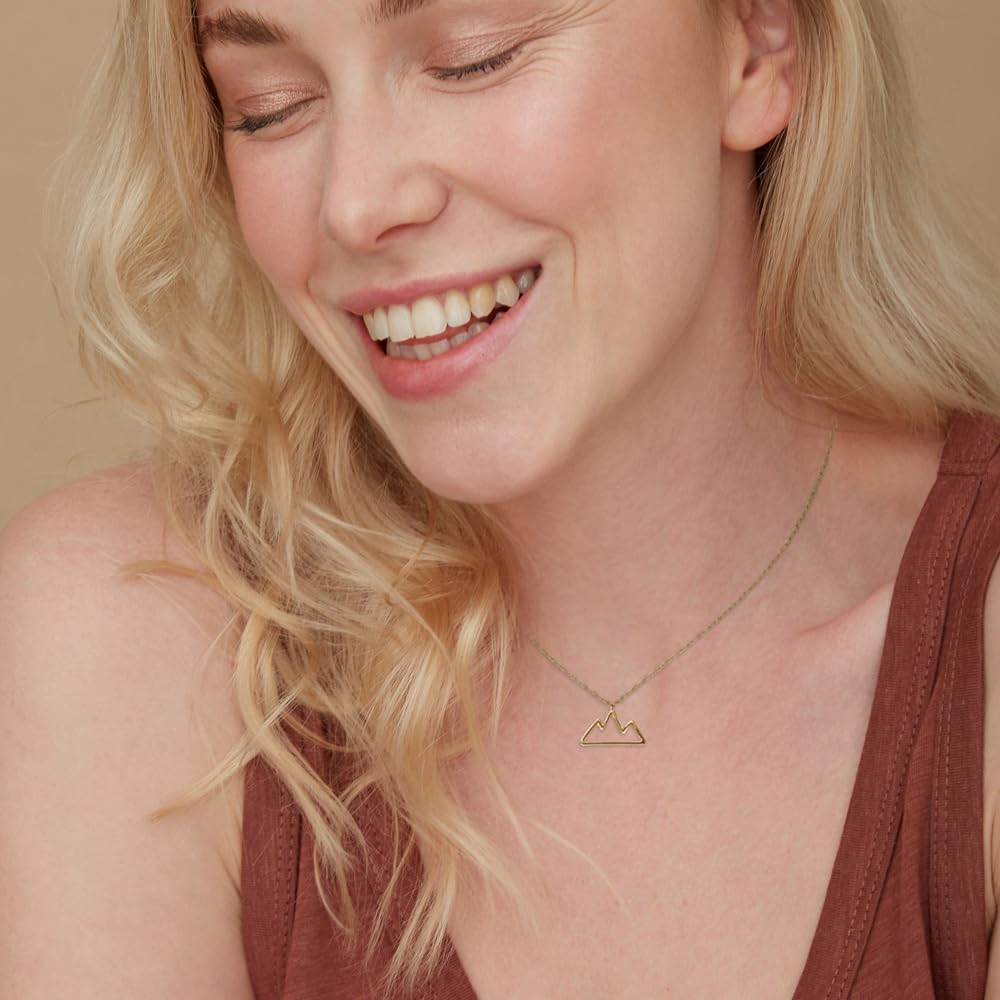 Mountain Outline Necklace, MUSTHAVE 18K Gold Plated Simple Line Nature Necklace, Minimal Nature-Inspired Pendant Jewelry for Women, Outdoor Lover Gift, Delicate Everyday Chain, 16+2 inch, Gift Card, Birthday, BFF, Unisex (Yellow Gold) - Image 7
