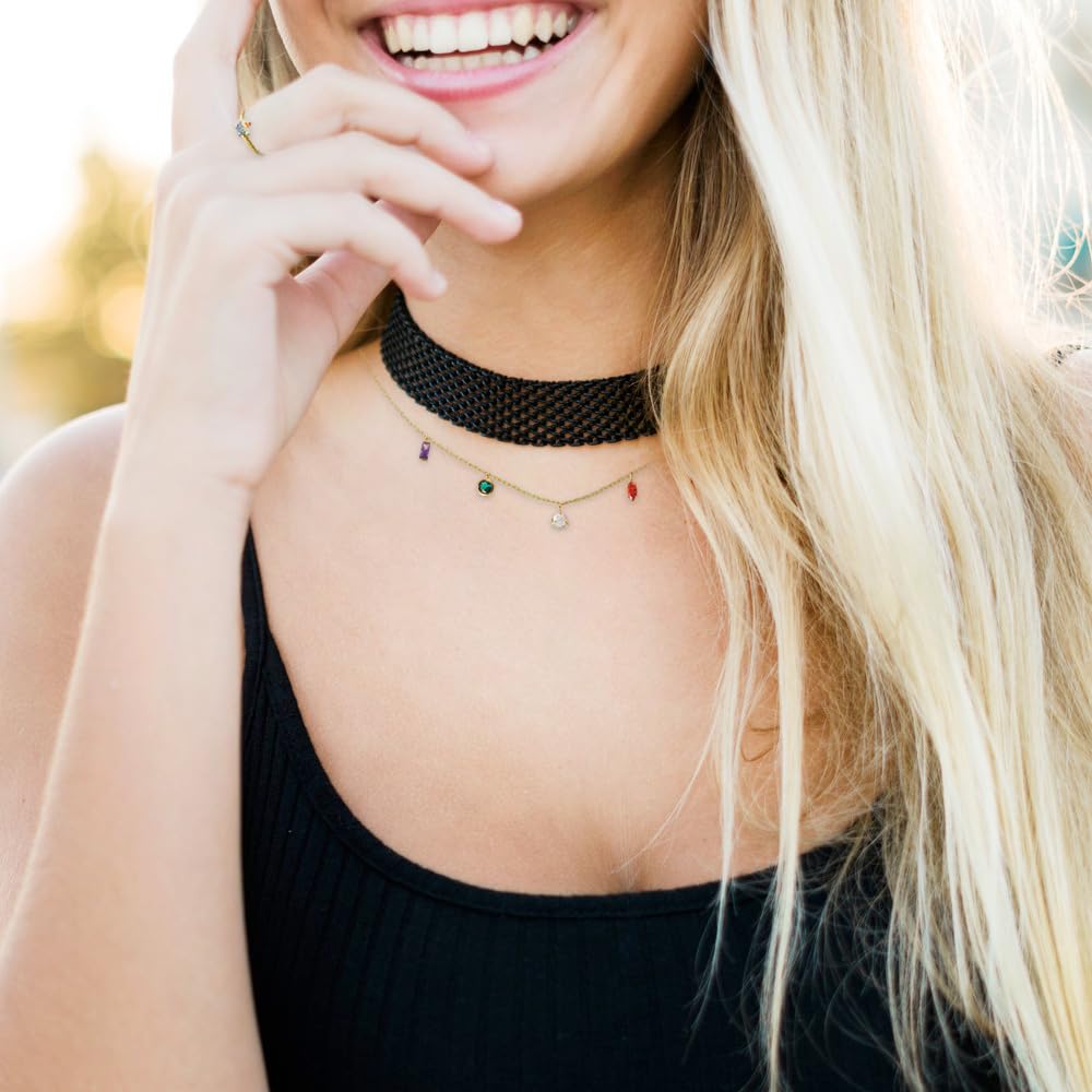 MUSTHAVE Rainbow Charm Necklace, 18K Gold Plated Brass, Pride Jewelry, Colorful Pendant Necklace for Women, LGBTQ+ Gift, Minimal Layering Jewelry, 16+2” Extender, Message card (White Gold) - Image 5