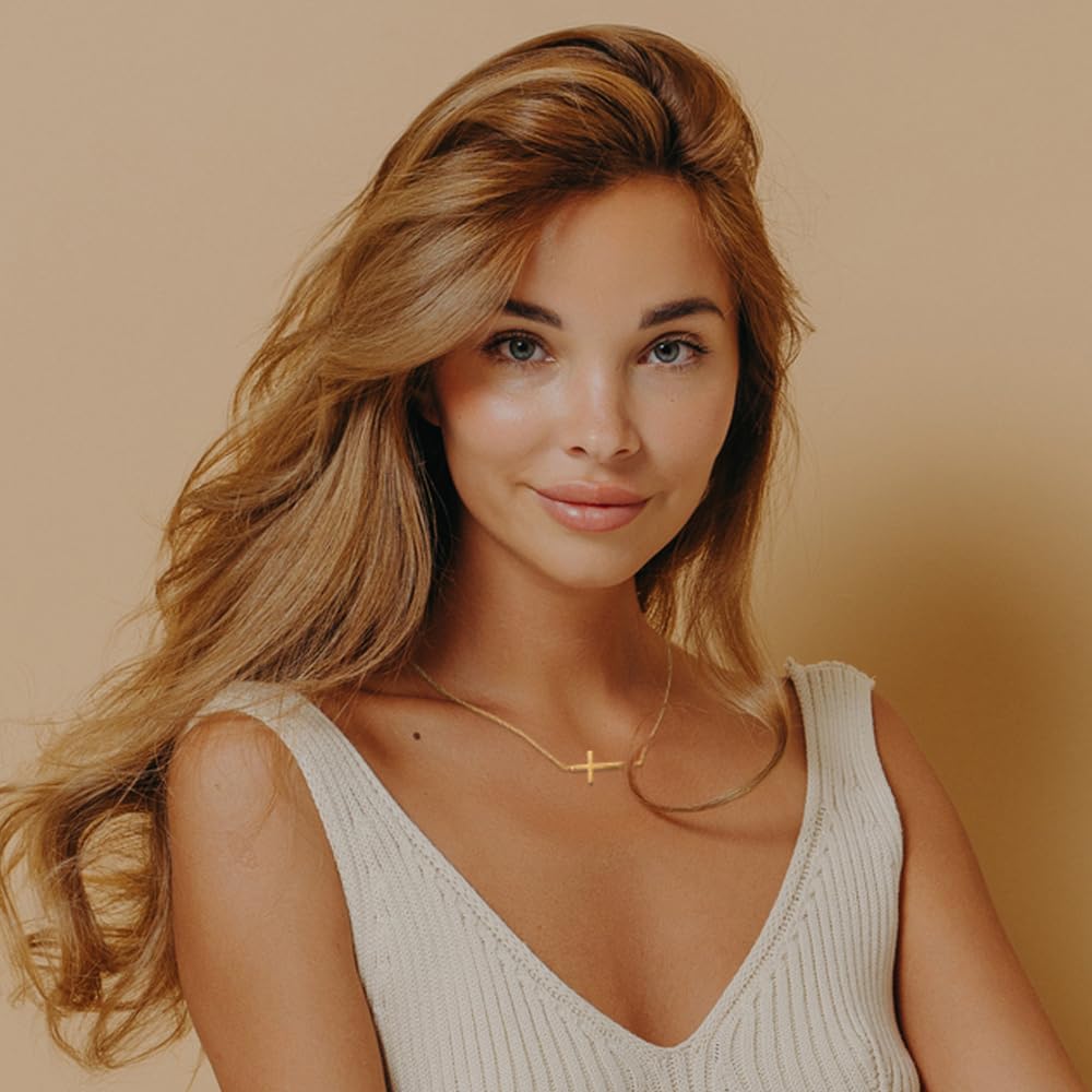 MUSTHAVE Side Cross 18K Gold Plated Necklace With Message Card, Color Gold and Silver, Anchor Chain, Best Gift Necklace, Size 16 inch + 2 inch Extender, Gift Card - Image 5