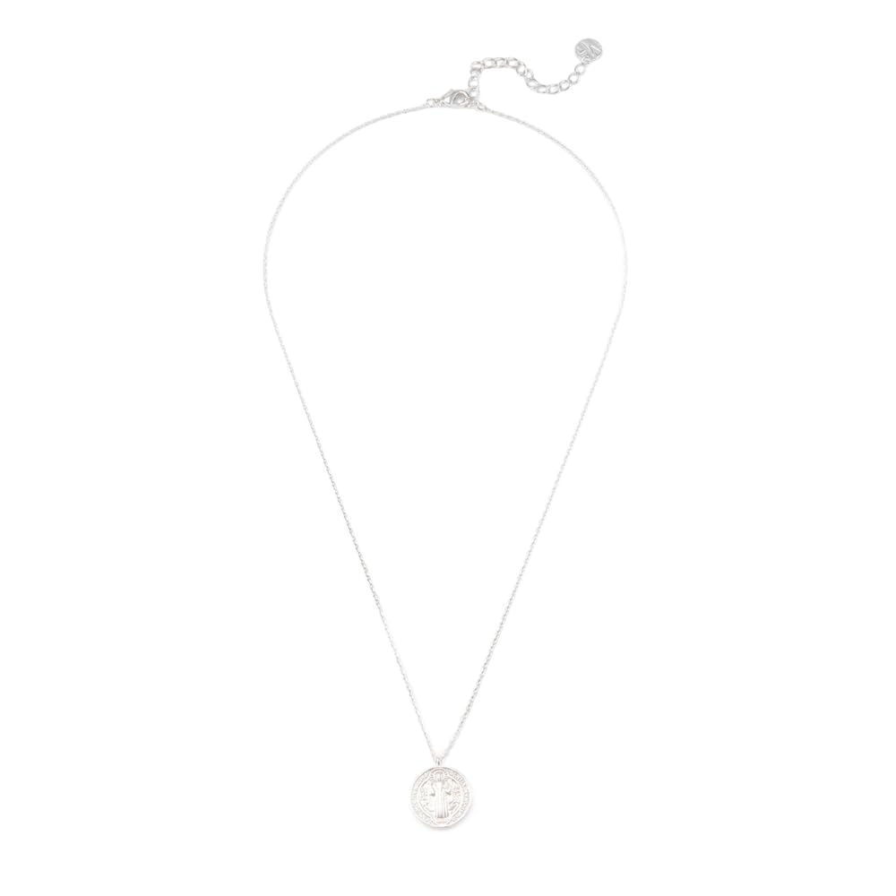 MUSTHAVE ST. Benedict Coin 18K Gold Plated Necklace With Message Card, Yellow and White Color, Anchor Chain, Best Gift Necklace, Size 16 inch + 2 inch Extender, Pendant - Image 6