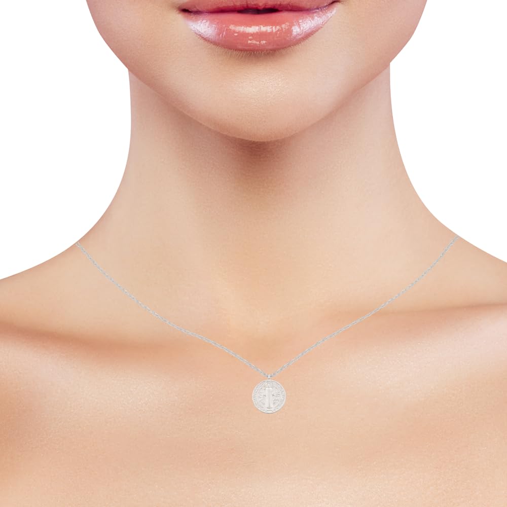 MUSTHAVE ST. Benedict Coin 18K Gold Plated Necklace With Message Card, Yellow and White Color, Anchor Chain, Best Gift Necklace, Size 16 inch + 2 inch Extender, Pendant - Image 7