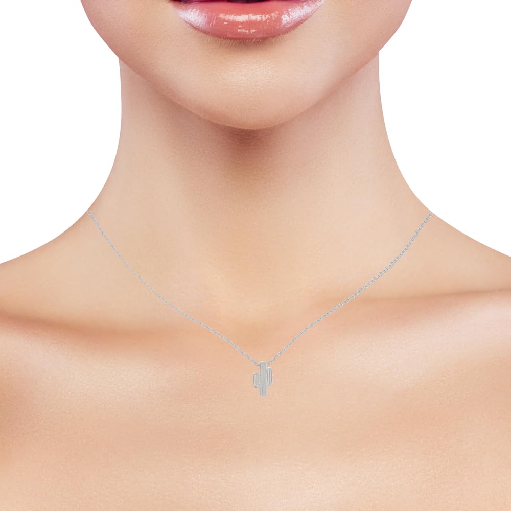 MUSTHAVE Together Cactus 18K Gold Plated Necklace With Message Card, Yellow and White Color, Anchor Chain, Best Gift Necklace, Size 16 inch + 2 inch Extender, Pendant, Gift Card - Image 6